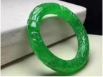 Natural green jade bangle hand carved dragon jade bracelets - Image 2