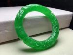Natural green jade bangle hand carved dragon jade bracelets