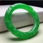Natural green jade bangle hand carved dragon jade bracelets