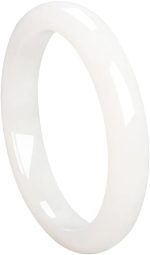 Natural Jade Bracelet for Women White Jade Bangle Bracelet Good Luck Bracelet with Jewelry Box for Girls Women Mother's Day Birthday Gift White Jade Bracelet