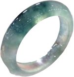 Ice-like Wide and Narrow Version Floating Flowers Jade Bracelet  Women's Bangle - Image 2