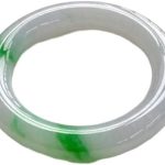 Internet Hot round Bar Floating Green Flower Jade Jade Bracelet Bright Green Thick Fat round Bar Jade Bracelet