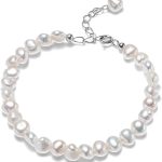 Natural  Pearls Link Bracelets for Women Freshwater Cultured Pearls Strand Bracelets Handpicked Pearl Elegant