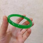 Natural Jade Bangle- Thin Green Jade Bangle From  Bangle Jewelry - Image 2