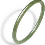 Bangle Bracelet Nephrite Hetian Green Jade Round Bracelet Natural Gemstone Lucky Dainty Jewelry for Women Mom Daughter Size