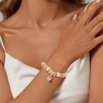 Gold  Bracelets Rhinestone Heart Charm Bracelet Luxury Adjustable Bangle for Women - Image 2