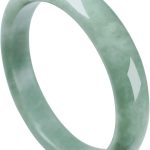 Natural Green Jade Bangle Bracelet for Women Genuine with Certificate丨100% Grade A Jade Handmade Bracelets - Healing Protection Good Luck Bracelet Bangles with Jewelry Box (54-64mm)