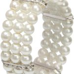 Ladies Faux Pearls Accent Off White Stretch Wrist Bracelet  (Pearl style3)