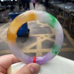 Newest natural  jade bracelet Circular Jadeite Bracelet Rare Colored Jade Bangle