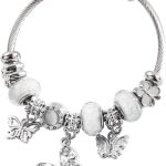 Silver Women Bracelets - Adjustable Charm Bracelets for Women Birthday Gifts Favors Titanium Steel Bracelet Bundle  Kit