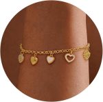 Charm Bracelets for Women, 14K Gold Plated Heart Bracelets for Women Non Tarnish Cute Dainty Charm Gold Bracelet Fashion Waterproof Chain Bracelet Gold