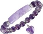 Healing Stone Bracelet 8mm Beads Chakra Crystal Energy Heart Charm Bracelet Handmade Jewelry for Women