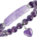 Healing Stone Bracelet 8mm Beads Chakra Crystal Energy Heart Charm Bracelet Handmade Jewelry for Women