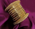 Bangles for Women Oxidized Bangles Indian Jewelry Boho Crystal Rhinestone Gold Tone Oxidized  Wedding Crystal Bracelets Bangle Set (25 Pcs) - Image 2