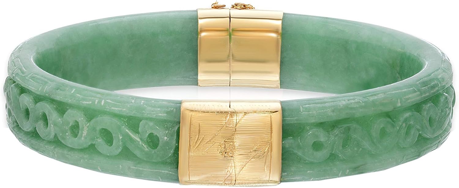 71GL4xOT8FL._AC_SL1500_.jpg Yellow Gold Real Jade Hand Carved Bangle Bracelet - Image 1