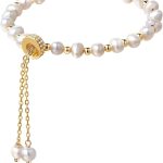 Pearl Bracelet Chain Link Baroque Culture  14K Gold Filled Adjustable Fashion Valentine Charm Dainty Handmade  for Women Wife Mother