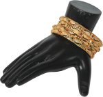 Golden Bangle Collection Beautifully Carved Conch Shell Inspired Thick  Bangle Bracelets. Set of 4. in Gold Tone for Women - Image 2