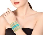 Metal Bangles for Women Gold Alloy Bracelets  2 Dozen Bangle Collection  Women's Jewelry Set Multi Stacking Wide Chunky Textured Golden Set of 24 in Gold or White Tone - Image 2