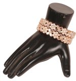 Handcrafted Traditional Stylish Floral Work Rhinestone  Thick Bracelets Bangle in Gold Tone. for Women. - Image 2