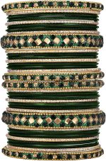 Ethnic Colorful Metal Bangles  Set Stone Studded Bangle Set  Wedding Wear Fashion Jewelry Gift for Women Blue