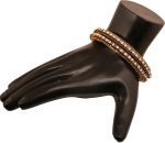 Rhinestones Grain Work  Thick Bangle Bracelets for Women in Antique Gold Or White Tone. - Image 2