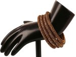 Rhinestones Grain Work  Thick Bangle Bracelets for Women in Antique Gold Or White Tone. - Image 2