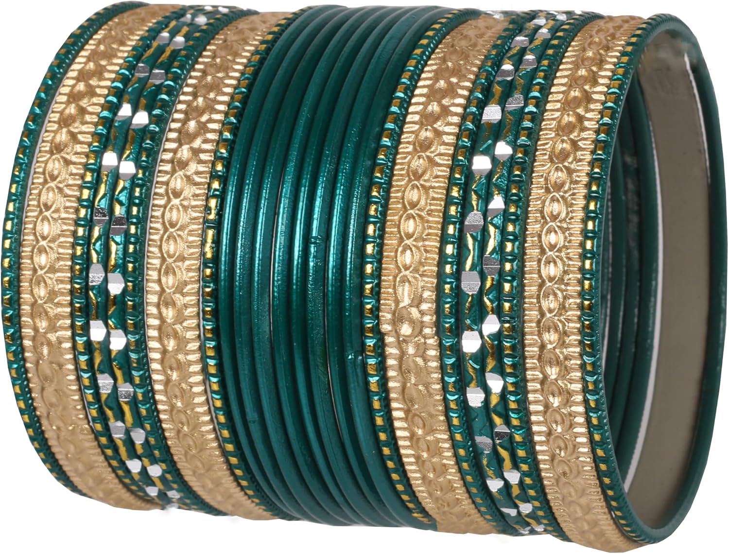 81jrk0QmA4L._AC_SL1500_.jpg Metal Bangles for Women Gold Alloy Bracelets 2 Dozen Bangle Collection Women's Jewelry Set Multi Stacking Wide Chunky Textured Golden Set of 24 in Gold or White Tone - Image 1