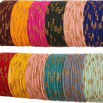 "Colorful Bangle Collection   Alloy Metal Rich Gorgeous and Live Textured Vintage Colors Jewelry Bangle Bracelets for Women.
